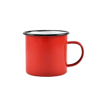 Perfect Home Smaltovaný hrnek 9 cm 450 ml červenobílý 10385