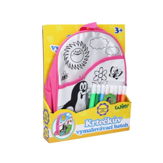 Růžový Batoh Krteček k Vybarvení + 8 Fixů, 30 cm, 011820