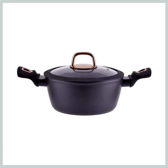 Perfect Home Metal Red Line nepřilnavý hliníkový kastrol se skleněnou poklicí 22 cm, 2,6 l, indukce 10396