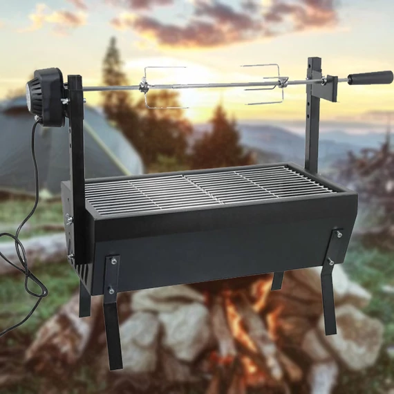 Gril na dřevěné uhlí 60 cm s motorem na 230V 13036