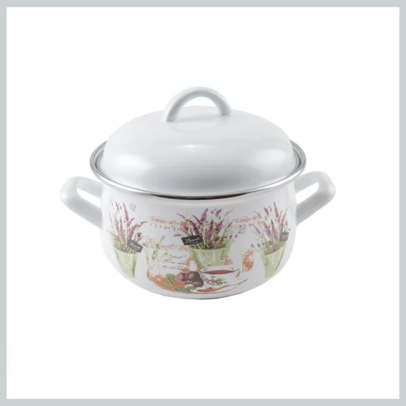 Perfect Home Levandulový smaltovaný hrnec 16 cm + poklice 14223