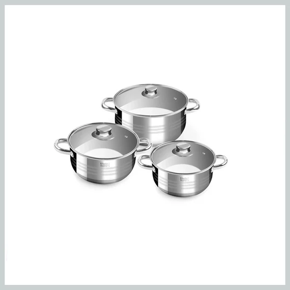 Perfect Home Diamond 7dílná nerezová sada hrnců se skleněnými poklicemi 14723