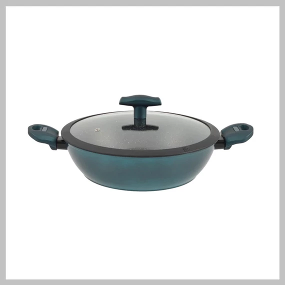 Perfect Home Sea Line nepřilnavá hliníková pánev na grilování s poklicí 28 cm, indukční 15555