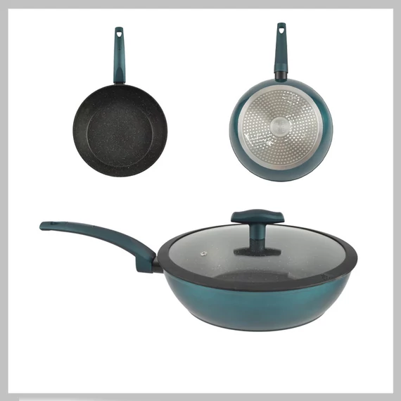 Perfect Home Sea Line nepřilnavý hliníkový wok s poklicí 28 cm indukční 15811