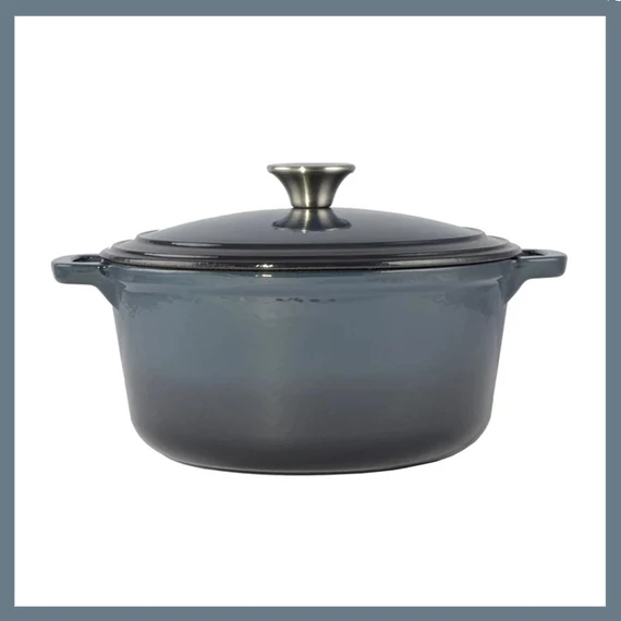 Perfect Home Smaltovaný litinový hrnec 24 cm, 4 litry ocelově modrý 55001