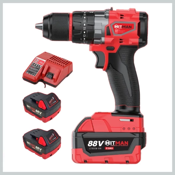 HITMAN akumulátorová příklepová vrtačka 88V, 13mm kovové sklíčidlo HT-M18-6807XC