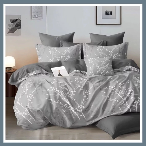 7dílný flanelový přehoz - šedý FLA-705