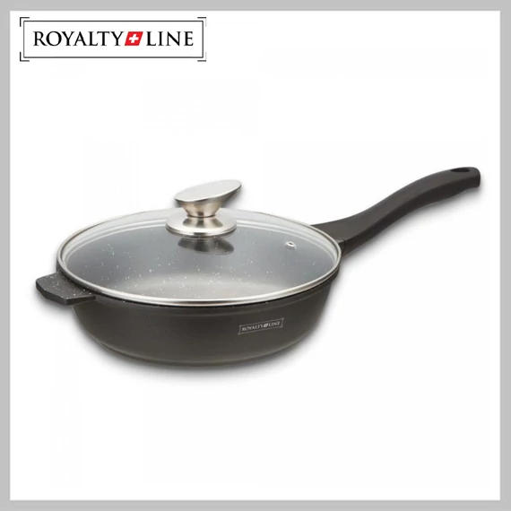 Royalty Line RL-BDF28ML Hrnec s mramorovým povrchem a skleněnou poklicí 28 cm