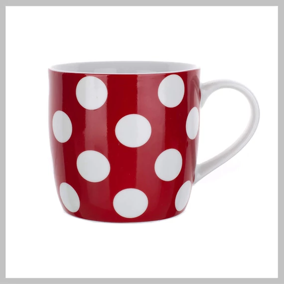 DOTS Keramický hrnek 310 ml, červený 60223087