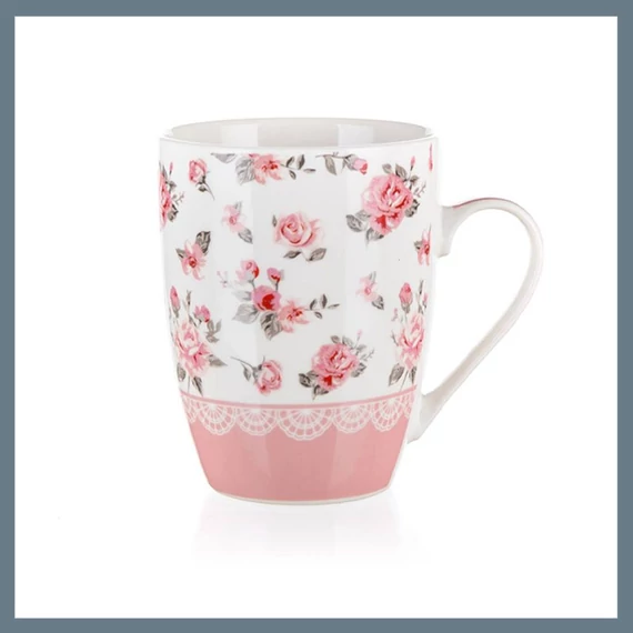 BANQUET PINK FLOWER hrnek, 340 ml, růžový 60221637