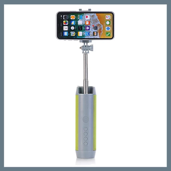5v1 Mini bezdrátový Bluetooth selfie tyč, stativ, reproduktor, svítilna a power banka SLFB1