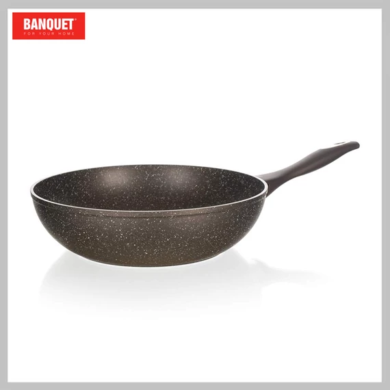 BANQUET WOK pánev s nepřilnavým povrchem PREMIUM, tmavě hnědá 28 × 7,8 cm 40055158