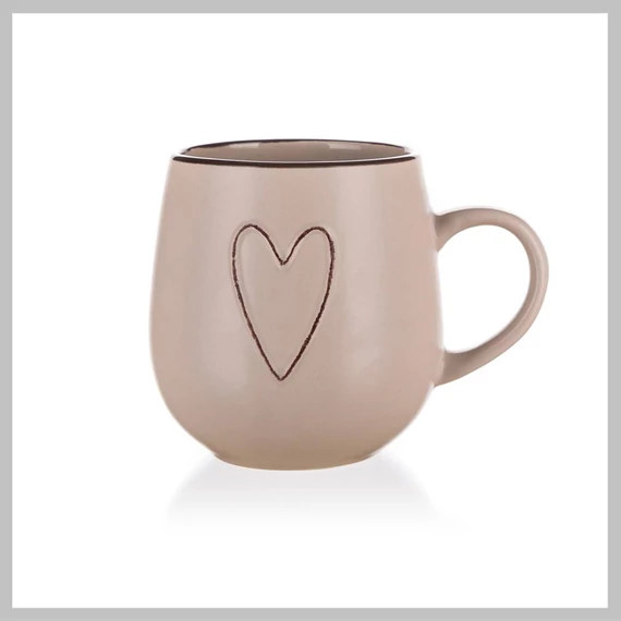 Keramický hrnek HEART 500 ml, béžový 60221524LB