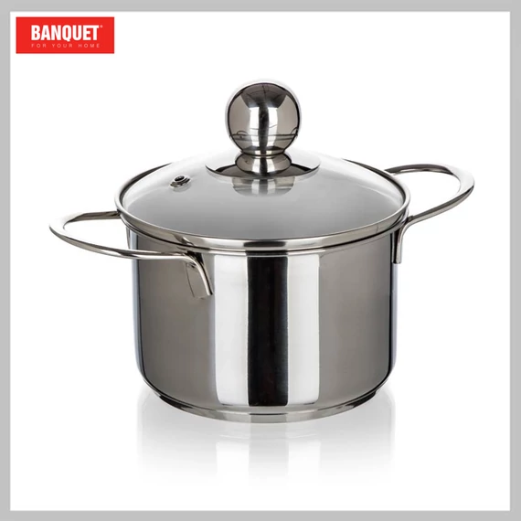 BANQUET Nerezový hrnec PICCOLO 12 x 8 cm, 0,85 l, s poklicí 48721016