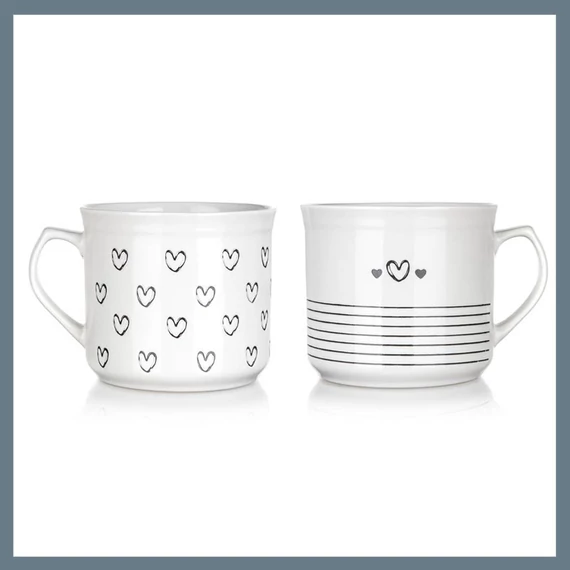 BANQUET Velký rustikální keramický hrnek 660 ml, smíšené vzory 60322842