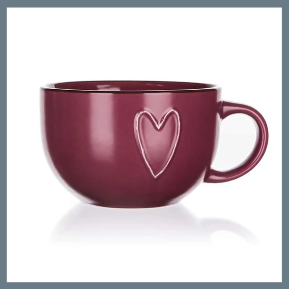 BANQUET Keramický hrnek Jumbo HEART 730 ml, vínový 60324995