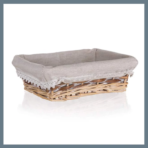 HOME DECOR Proutěný koš DUO, 21 x 16 x 6,5 cm, obdélníkový, hnědo-bílý 63940541