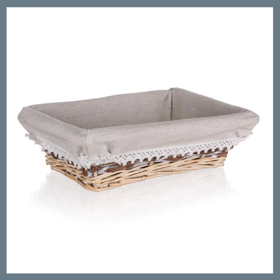 HOME DECOR Proutěný koš DUO, 26 x 18 x 7,5 cm, obdélníkový, hnědo-bílý 63940542