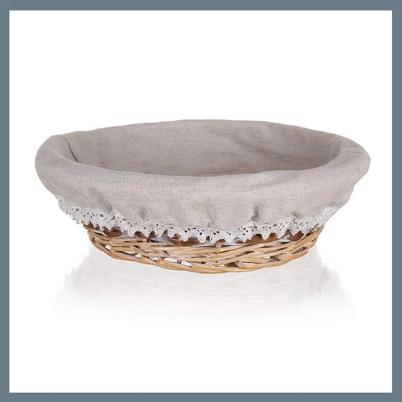 HOME DECOR Proutěný koš DUO, 25 x 8 cm, kulatý, hnědo-bílý 63940544