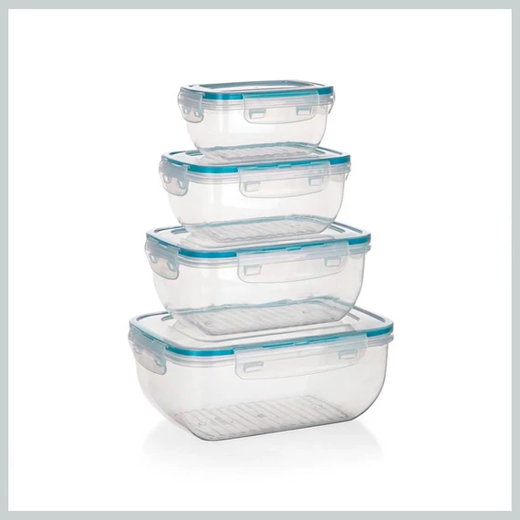 BANQUET LEYA sada plastových úložných boxů, 0,4 / 0,8 / 1,4 / 2,3 l, 4 ks 55075283