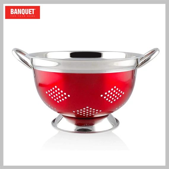 Banquet Nerezové cedník AVANZA 23,5 cm, červený 15851824R