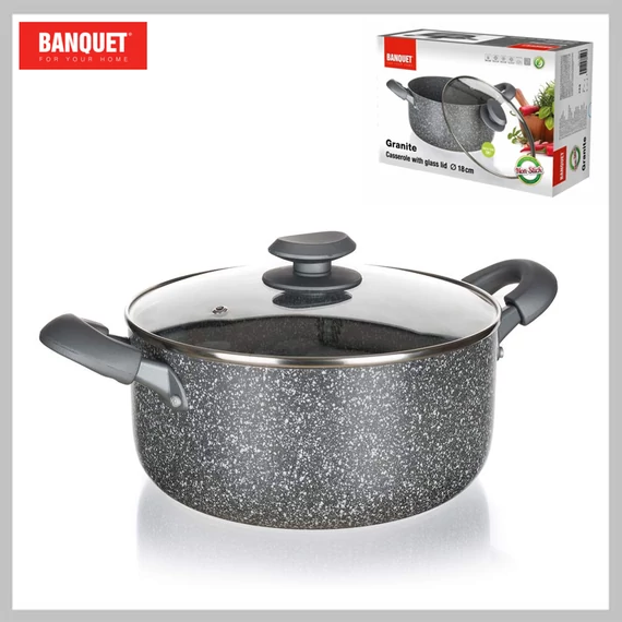 Hliníkový hrnec s poklicí GRANITE PREMIUM 18 x 8,5 cm, indukční 40051318
