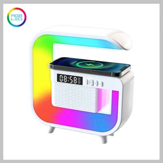 Colorful RGB LED hodiny s reproduktorem a nabíječkou KE24-356