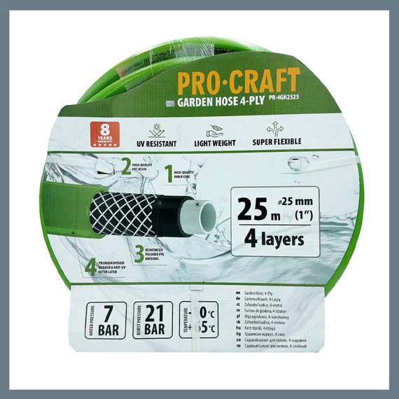 ProCraft zelená zahradní hadice 25 m PR-4GH2525