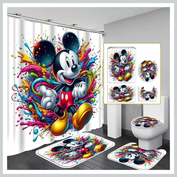Koupelnová sada Mickey Mouse – sprchový závěs a doplňky FK1177827