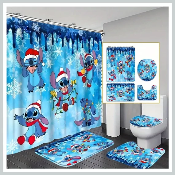 Koupelnová sada Lilo a Stitch – sprchový závěs a doplňky RW1180160