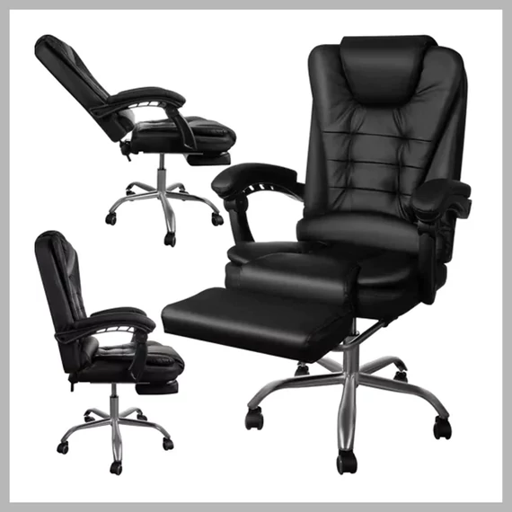 Malatec kancelárska stolička s podnožkou – čierna 00023286