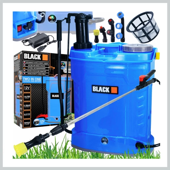 Akumulátorový a ruční zádový postřikovač Black 16L XXL sada 53408