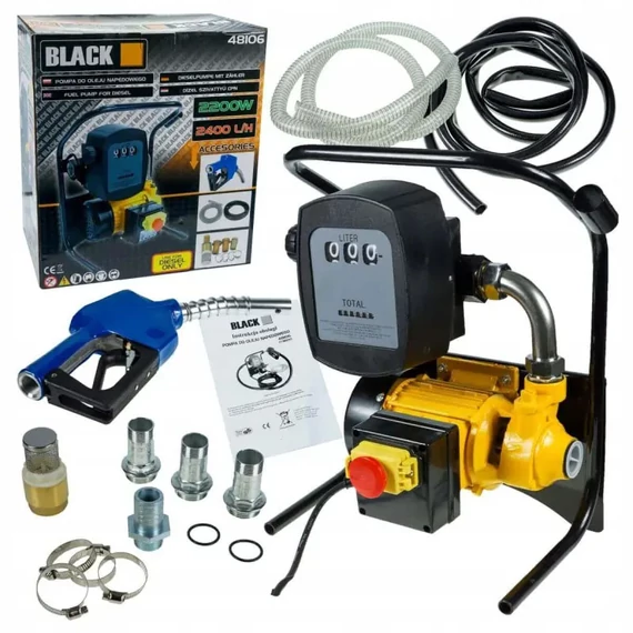 BLACK Dieselové čerpadlo se sadou a počítadlem – 2200 W, 2400 l/h – 48106