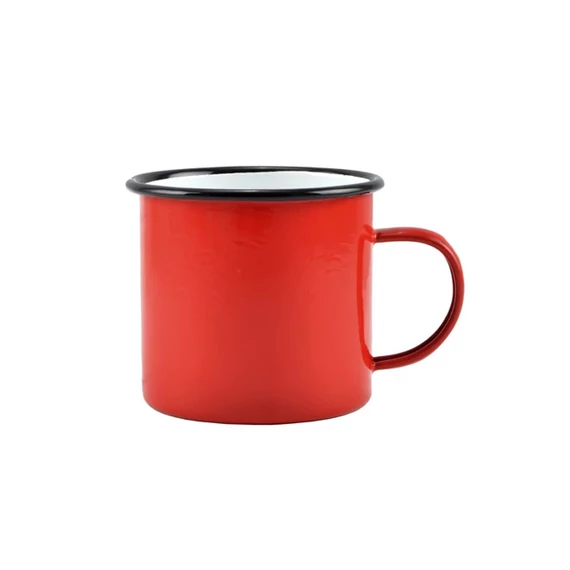 Perfect Home Smaltovaný hrnek 9 cm 450 ml červenobílý 10385