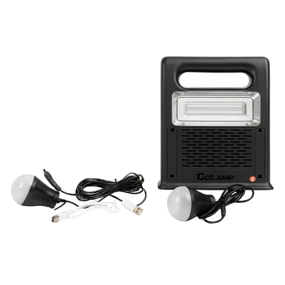 CCLamp solární přenosná lampa s Bluetooth reproduktorem a rádiem 30W CL-22