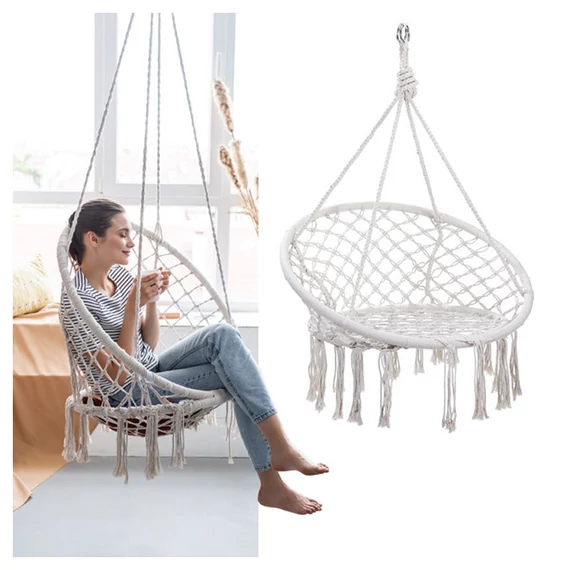 Závěsné křeslo Macramé, béžová 30862