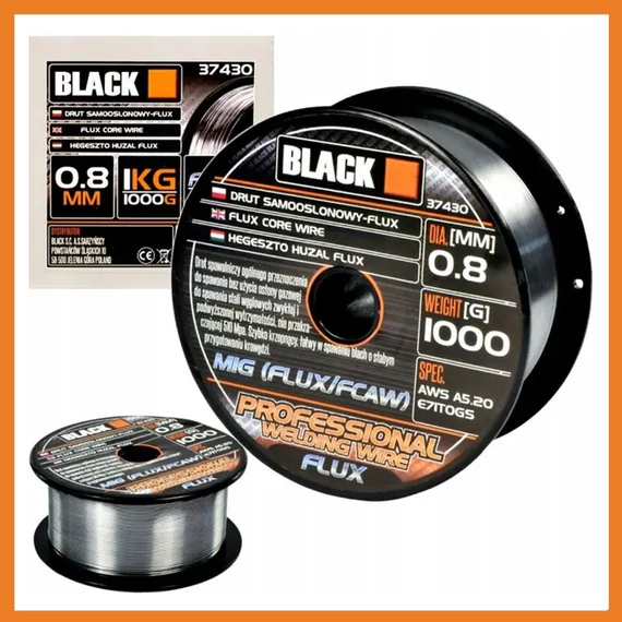 ČERNÝ – svařovací drát, FLUX AWS, 0,8 mm, 1kg – 37430