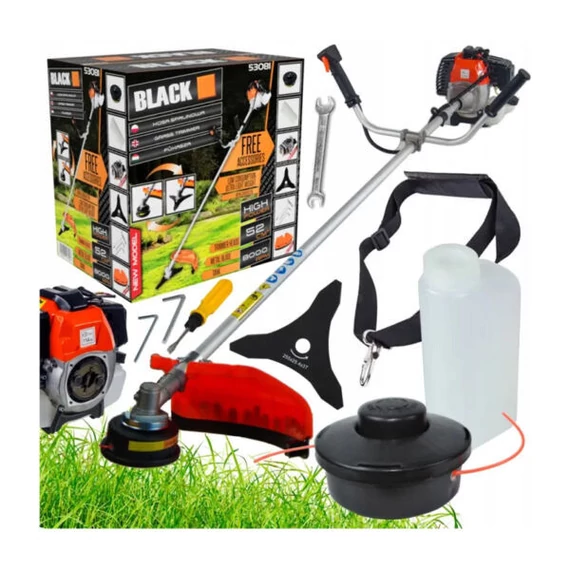 BLACK sekačka na trávu s benzinovým motorem 5,2 HP, s bezplatným příslušenstvím - 53081