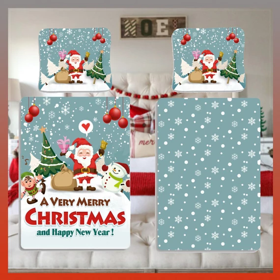 Veselé Vánoce, vánoční přikrývka na postel Santa Claus 140×200cm BRM012066