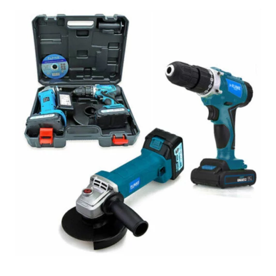 Sada akumulátorové vrtačky a úhlové brusky Flinke FK-8015 TWIN PACK