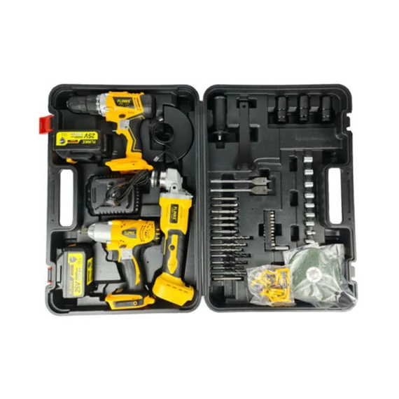 Flinke 3v1 Aku Vrtačka, Úhlová Bruska a Rázový Utahovák FK8025