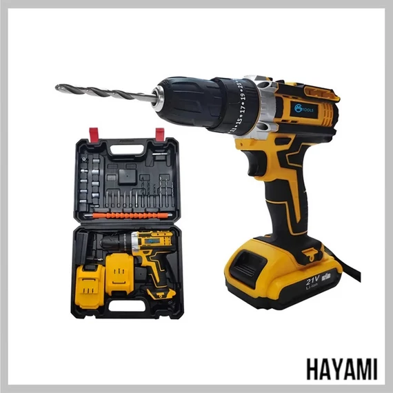 Šroubovací vrtačka HAYAMI s 28 příslušenstvím 2 baterie 36 V HA-1005