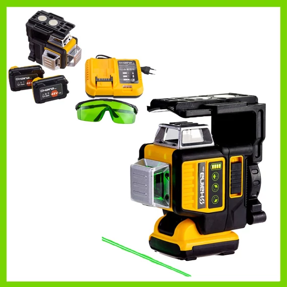 Nivelační laser Haina 12V se 2 akumulátory HM-7001