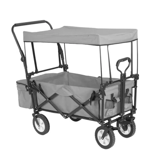 Timeless Tools Skládací vozík se stříškou, tahací-tlačný HOP1001724-2 modrý