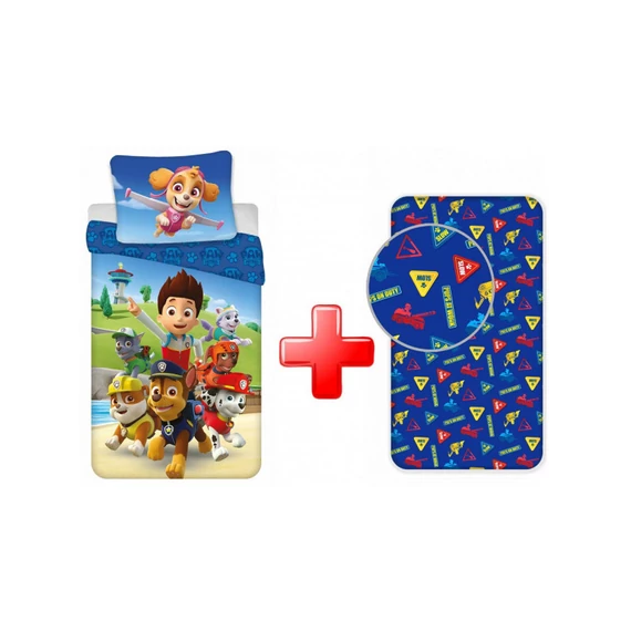 Povlečení do postýlky Paw Patrol a prostěradlo s gumou JVL 0070
