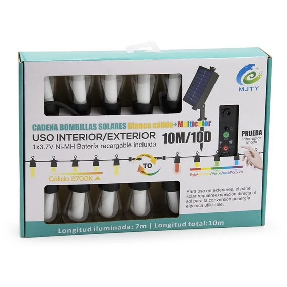 Solární LED světelný řetěz s dálkovým ovládáním S14, 10 m S14ledfuzer