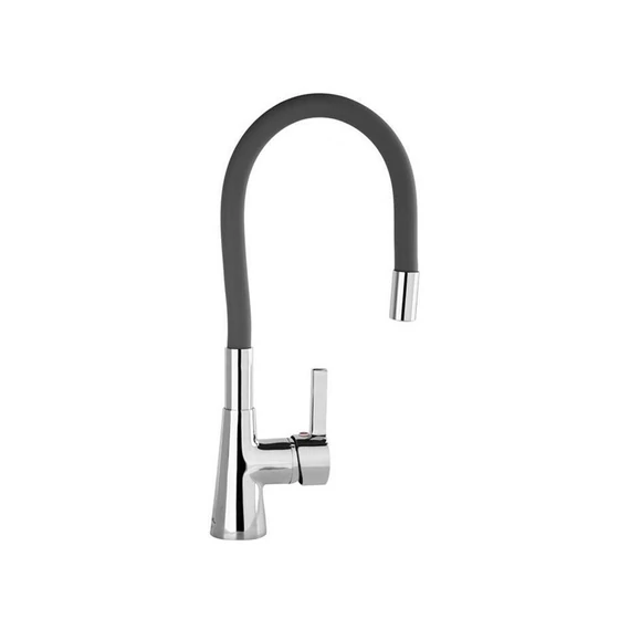 Dřezová baterie s tmavě šedou flexibilní trubkou TO-75711