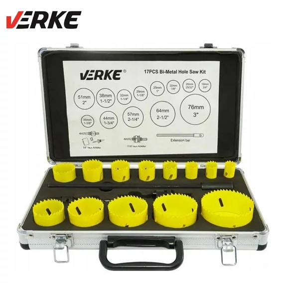 Verke 17-dílná sada bi-metal korunkových vrtáků 19-76 mm V05090