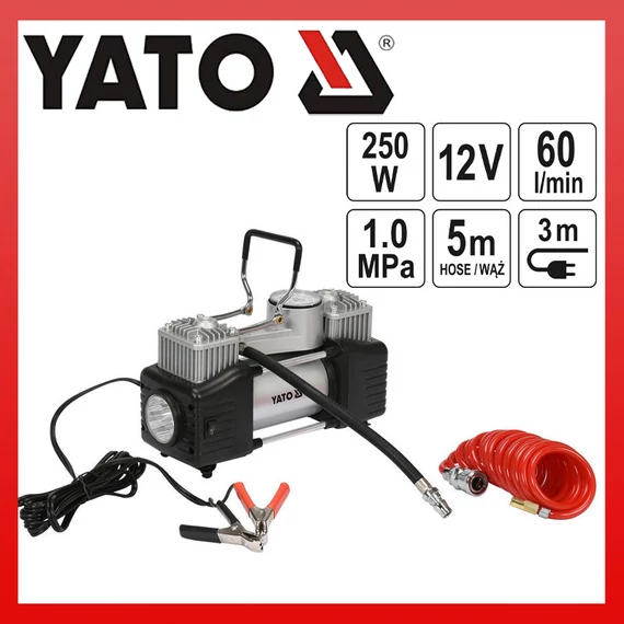 YATO Autokompresor 12V, 10 Bar, 250W YT-73462