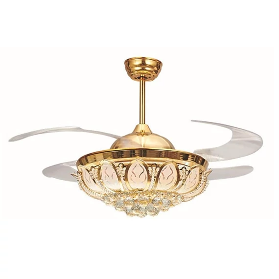 Luxusní stropní svítidlo Crystal Light s funkcí ventilátoru, dálkové ovládání